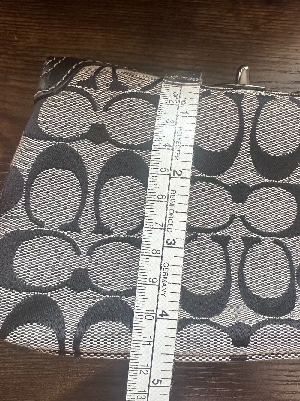 Coach Y2K Signature Jacquard Turn Lock Mini Bag or Wristlet Black & Gray - Picture 9 of 10